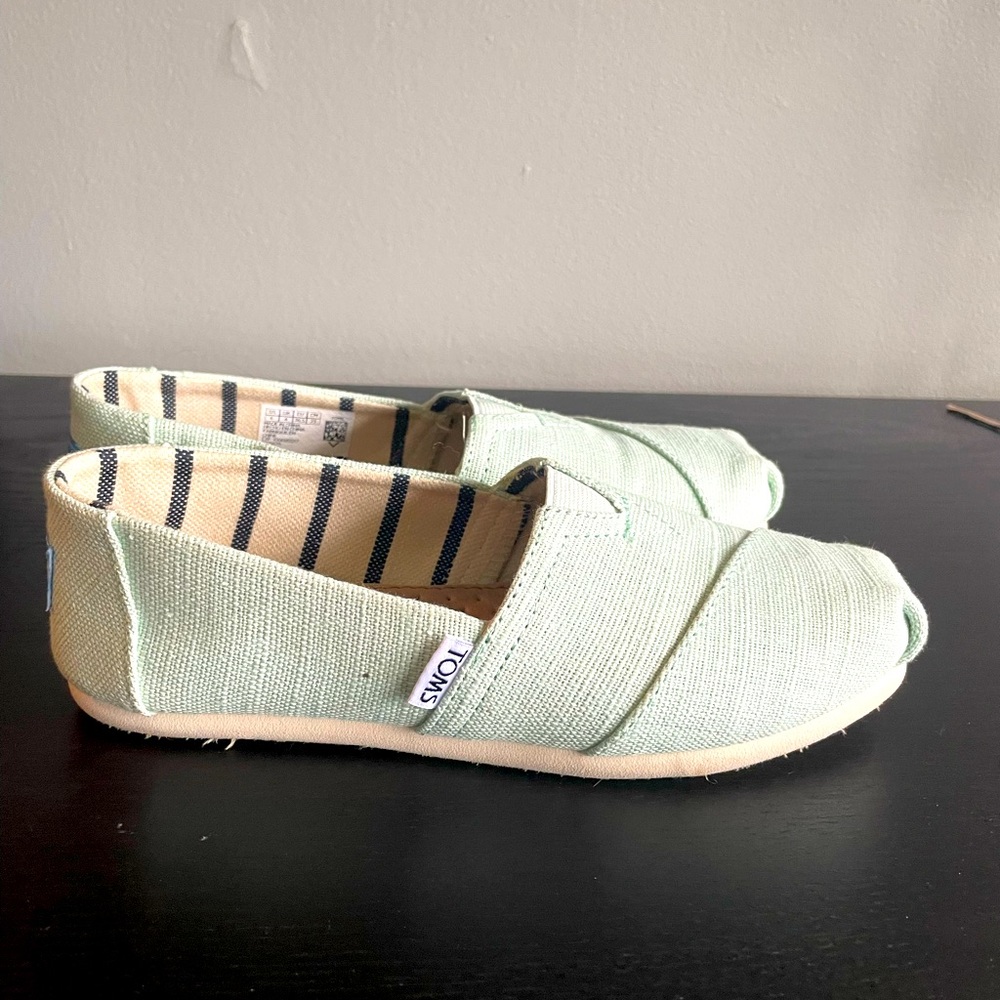 Mint Green Toms Flats - Size 6